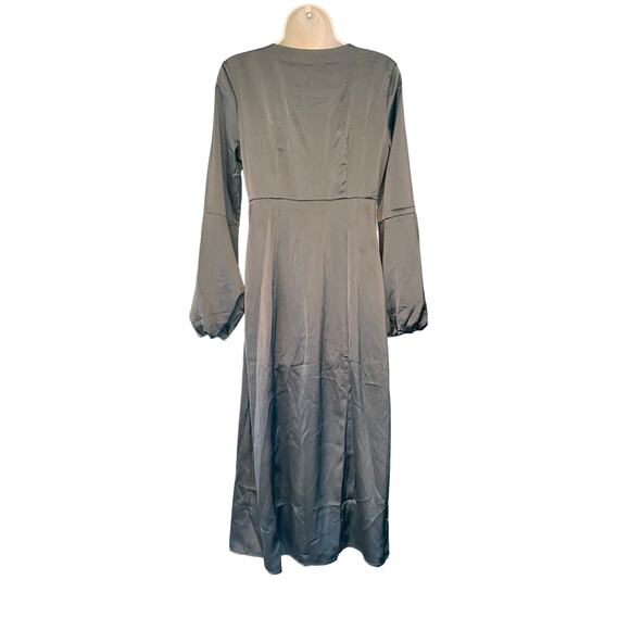 NWOT Nasty Gal Plunge Knot Front Maxi Dress Jet Black Women's Size 6 - Picture 2 of 10